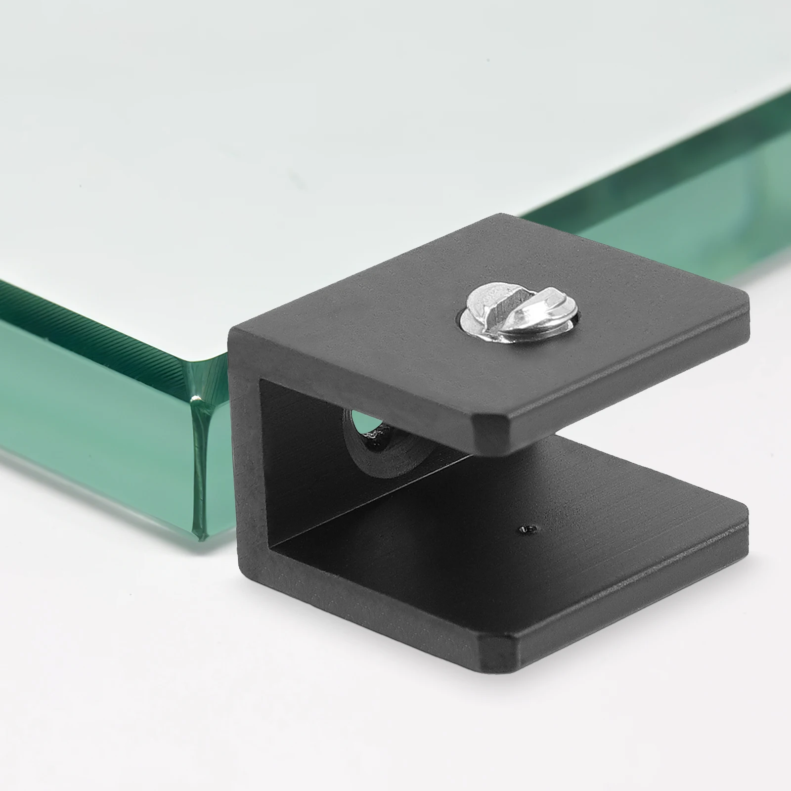 

8pcs Black Laminate Clamps Glass Shelves Bracket Wall Mount Shelf Support Heavy Duty Floating Shower Clamp Hardware Storage