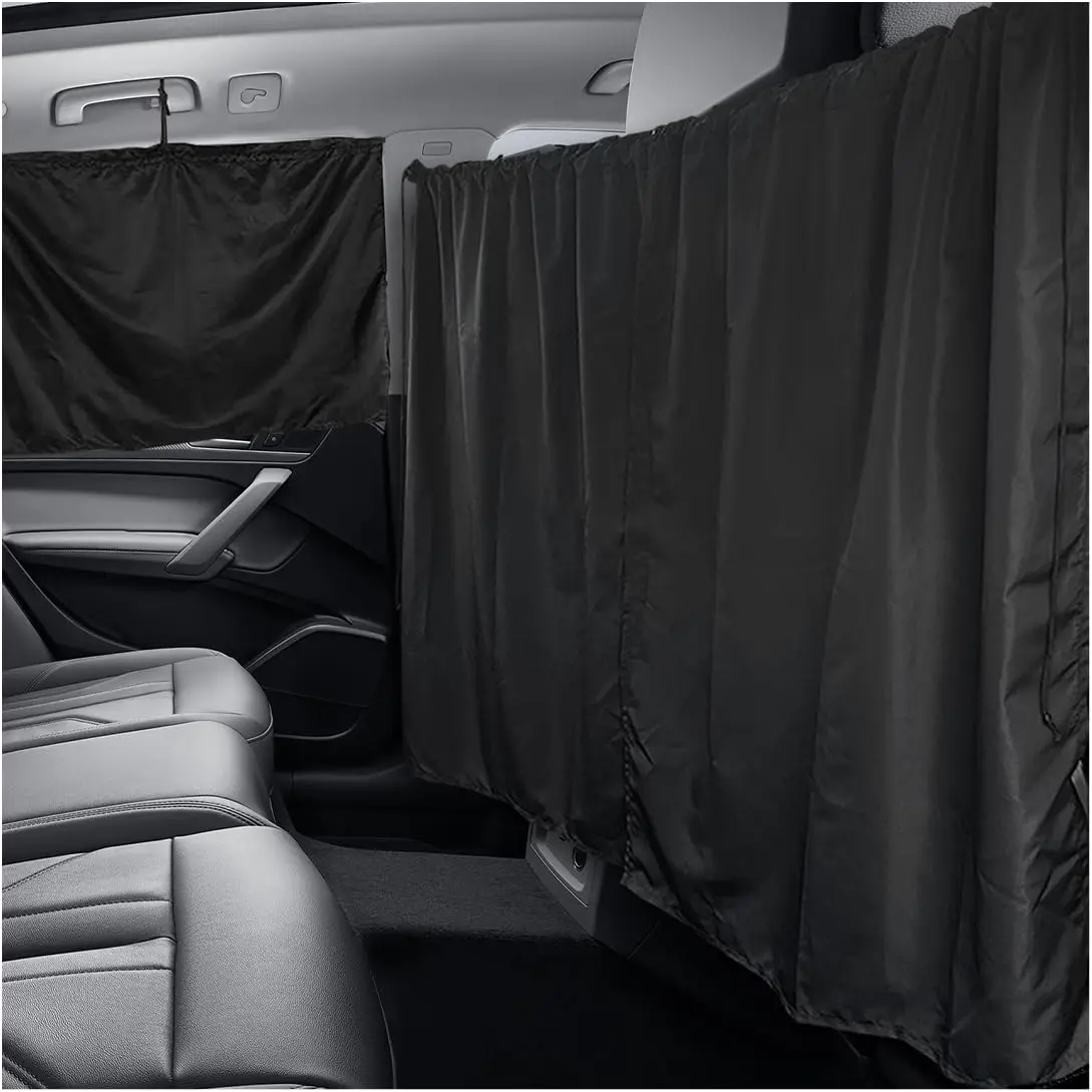 

3PCS Car Window Shades, Auto Privacy Divider Curtain with 2 Rear Side Window Shade, Removable Vehicle Sunshade Blocker for Light