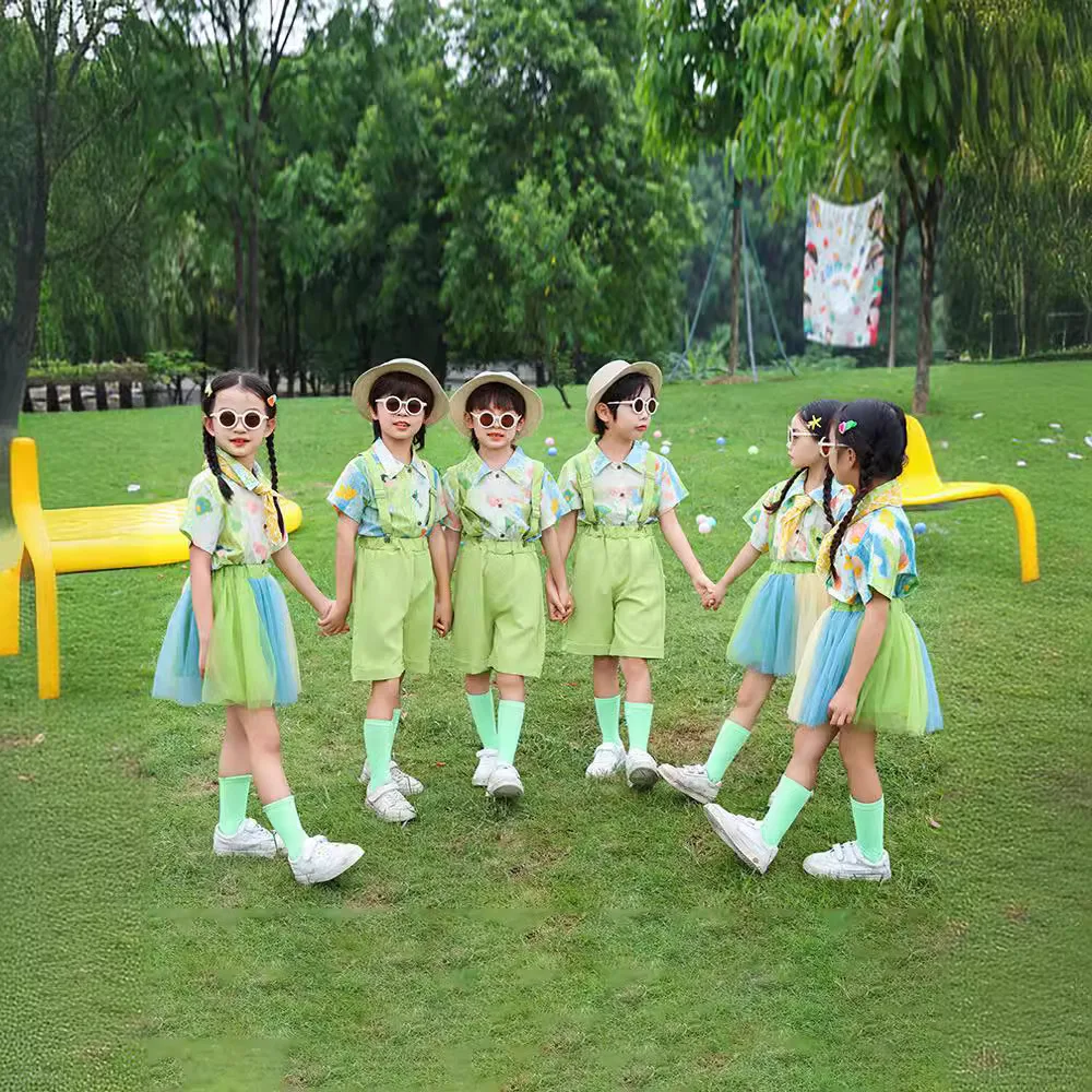 New Children's Performance Clothing Cheerleading Performance Clothing Fresh and Cute Set for Primary and Secondary School Studen