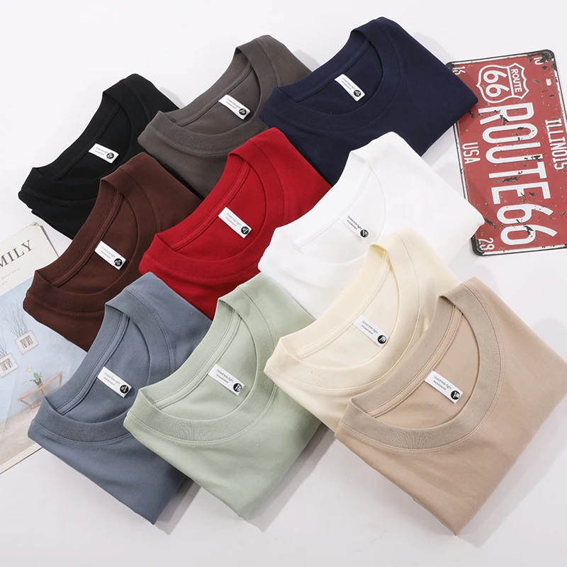 

Teenage Fashion Trend High-quality Round Neck Base Outer Jacket T-shirt Comfortable Versatile Soft and Breathable Versatile Top