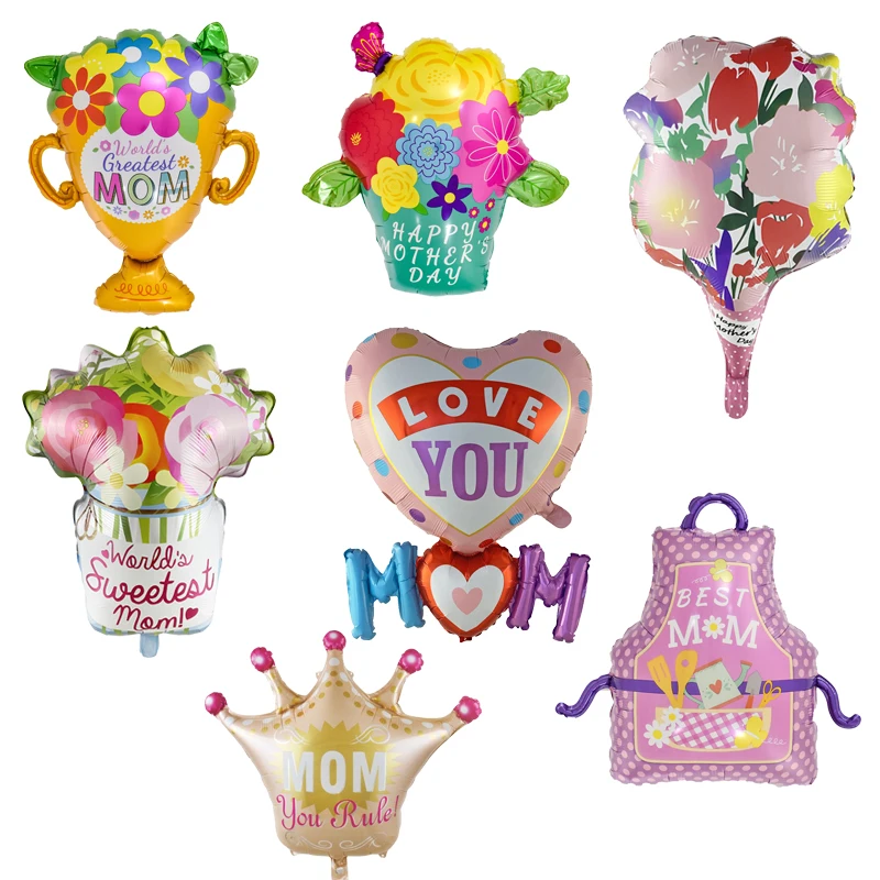 Mother's Day Decorations Balloons I Love You Mom Happy Mother's Day Aluminum Film Balloons Mothers Gifts