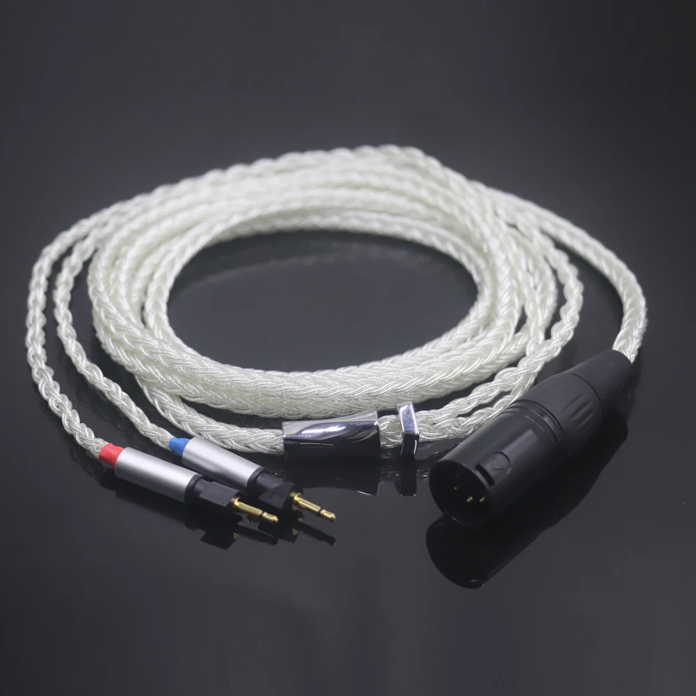 16 Core OCC Pure Silver Xlr 2.5 3.5 4.4 mm Earphone Cable For Abyss Diana v2 phi TC X1226lite 1:1 headphone pin