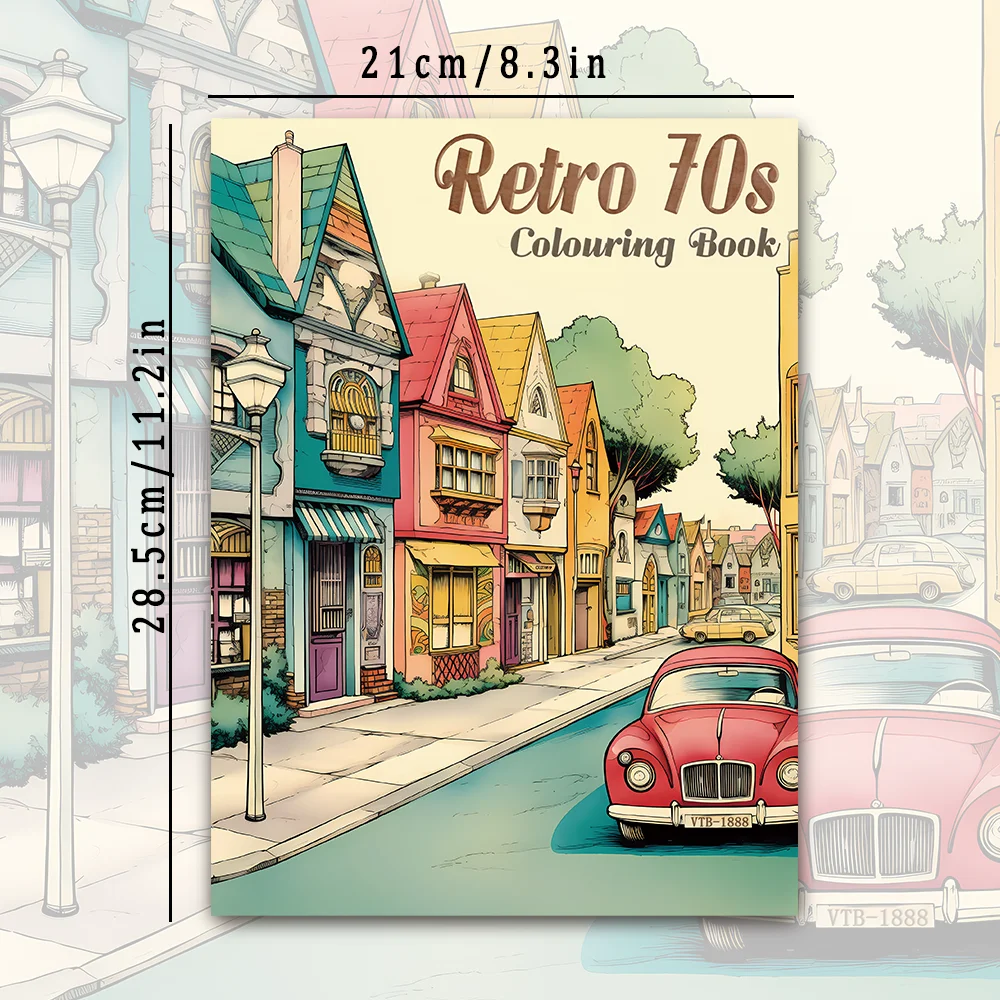 1pc, Retro Coloring Book, Teenagers Coloring Book, 30 Different Patterns, 100gsm Thick Paper, Stress Relief, Birthday Gift image 2