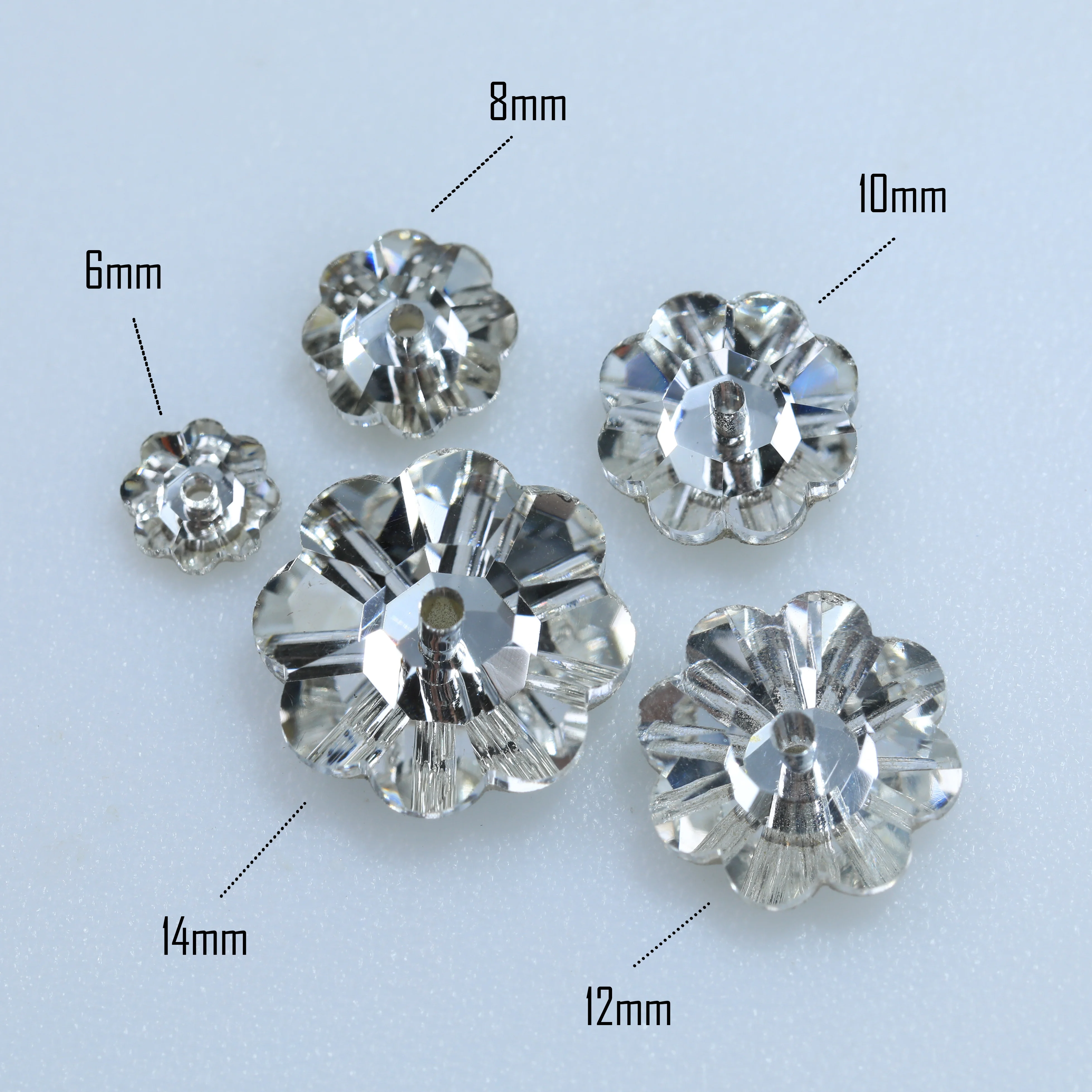 Strass-Margeriten-Lochrosen-Aufnähsteine, Glitzerkristall, funkelnde Glassteine zum Aufnähen für DIY-Kleidung und Hochzeitskleider – Detail 5