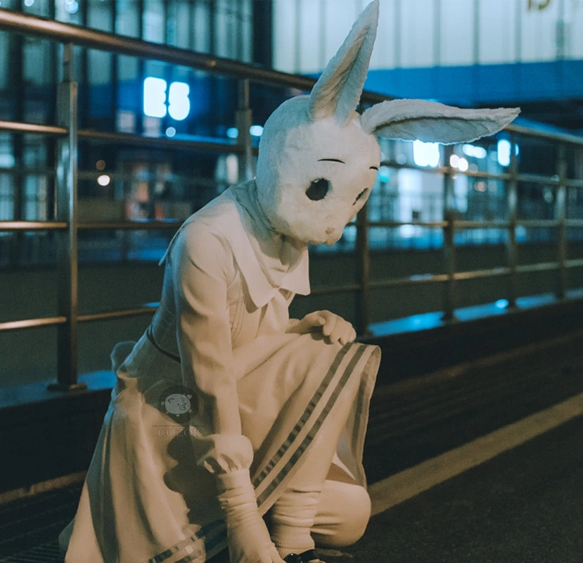 Anime Beastars Haru Cosplay Kostuum Lange Mouwen Uniform Wit Konijn Dier Leuke Jurk