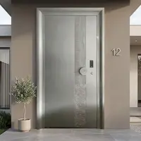 Best Selling High End Aluminum Alloy Entrance Door Anodized Finish Modern Hinged Doors Anti Theft Design Residential Doors 3