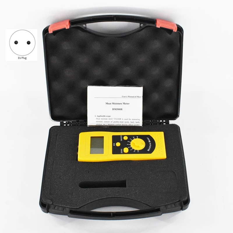 DM300R Digital Meat Moisture Meter Pork, Beef, Lamb, Chicken Moisture Analyzer Range 10-90% With LCD EU Plug Durable