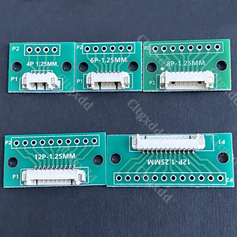 1,25 mm Rastermaß Horizontaler SMD-Anschlussadapter 4P 6P 8P 10P 12P JST-Adapterplatine umgewandelt in 2,54 mm DIP-Stiftleiste PCB-Testplatine – Detail 4