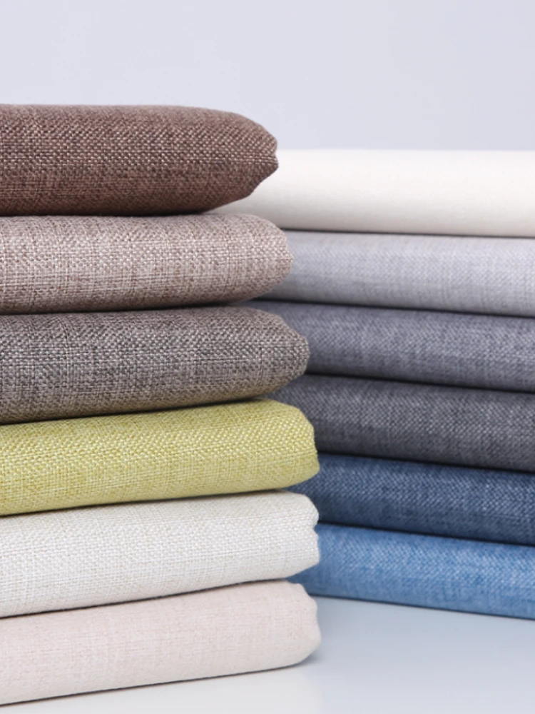 150cmx100cm Sofa Fabric Thick Coarse Linen Cotton Linen Solid Color Coarse Cloth Canvas Linen DIY Tablecloth Throw Pillow Fabric