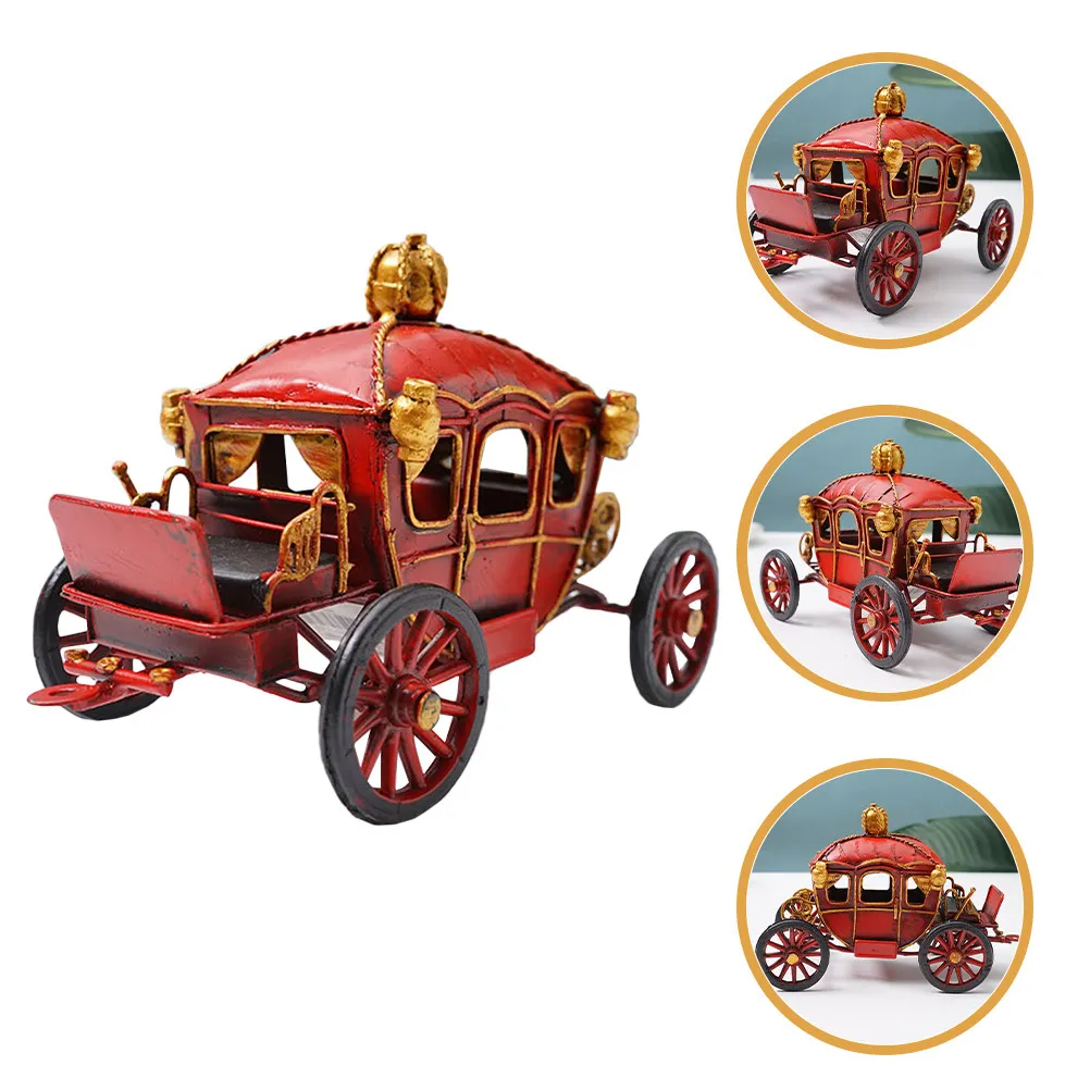 Vintage Retro Iron Pumpkin Carriage Decoration for Home Office Desk Table Shelf Creative Unique Ornament Coffee Table Decor