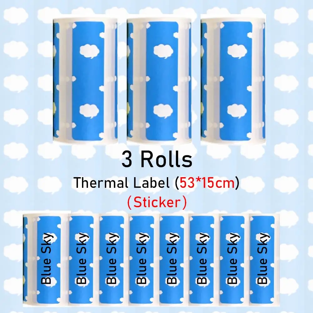 15mm Color Sticker Label White Thermal Label 57mm for Mini Portable Printer Receipt Photo Paper Safe Free BPA Smooth Printing