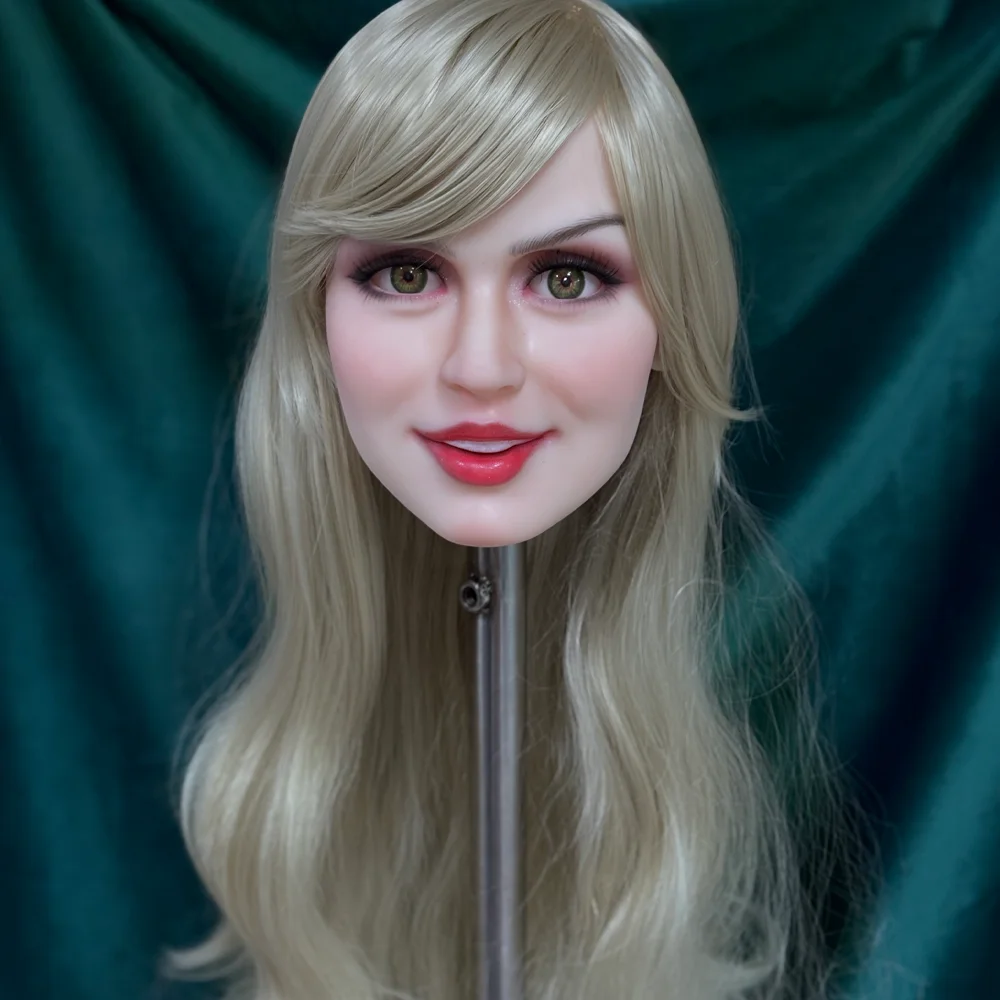 1:1 modelo de cabeza femenina de reducción, hecho de TPE, muñeca sexy, peluca reemplazable, compañía nocturna, textura suave
