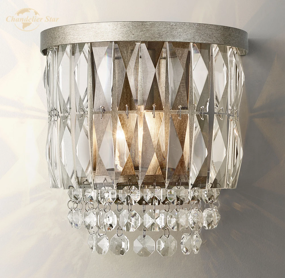 Modern LED Wall Lamps Lustre Portia Crystal Sconce Decoration Living Room Bedroom Bathroom Indoor Lighting Fixture