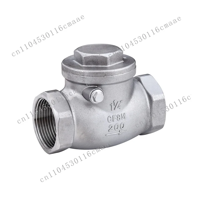 304 stainless steel manual horizontal check valve with internal thread swing one-way anti-corrosion, suitable for aqueous medium