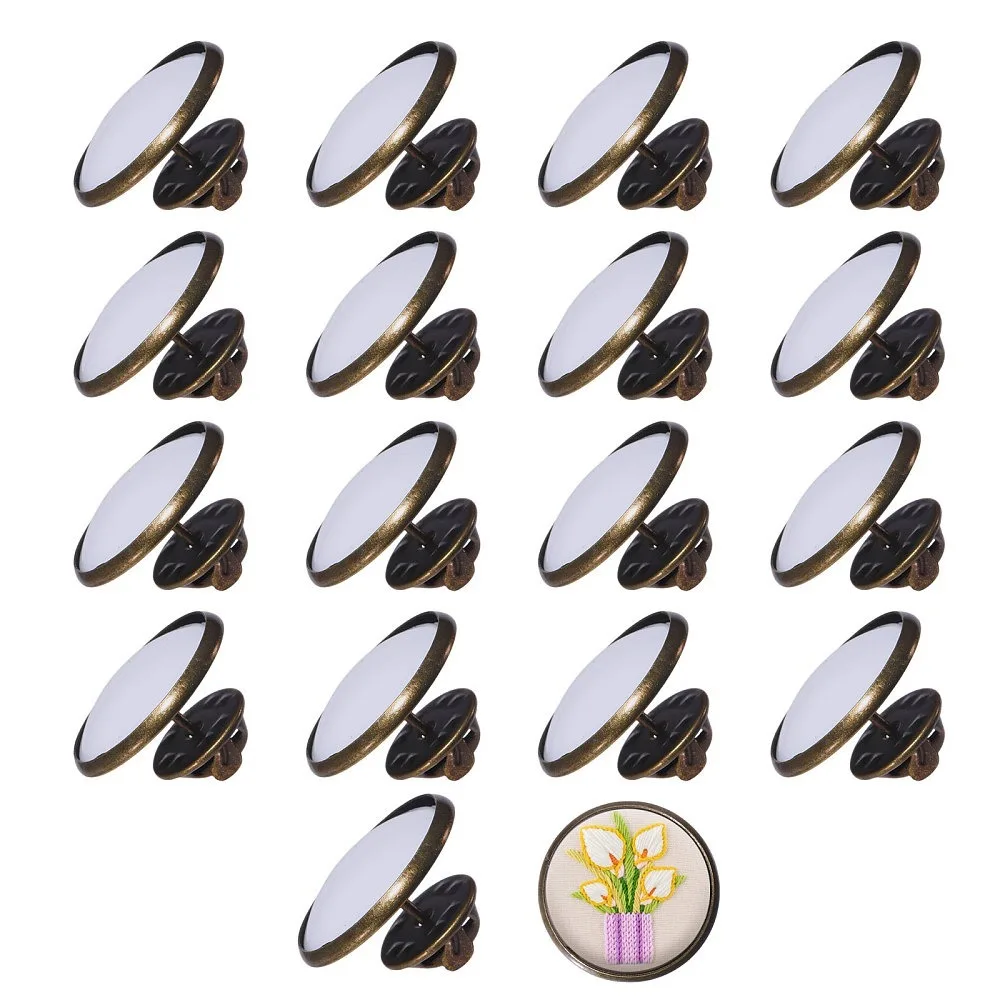 DIY Dome Iron Brooch Making Kits Bronze 19.5mm