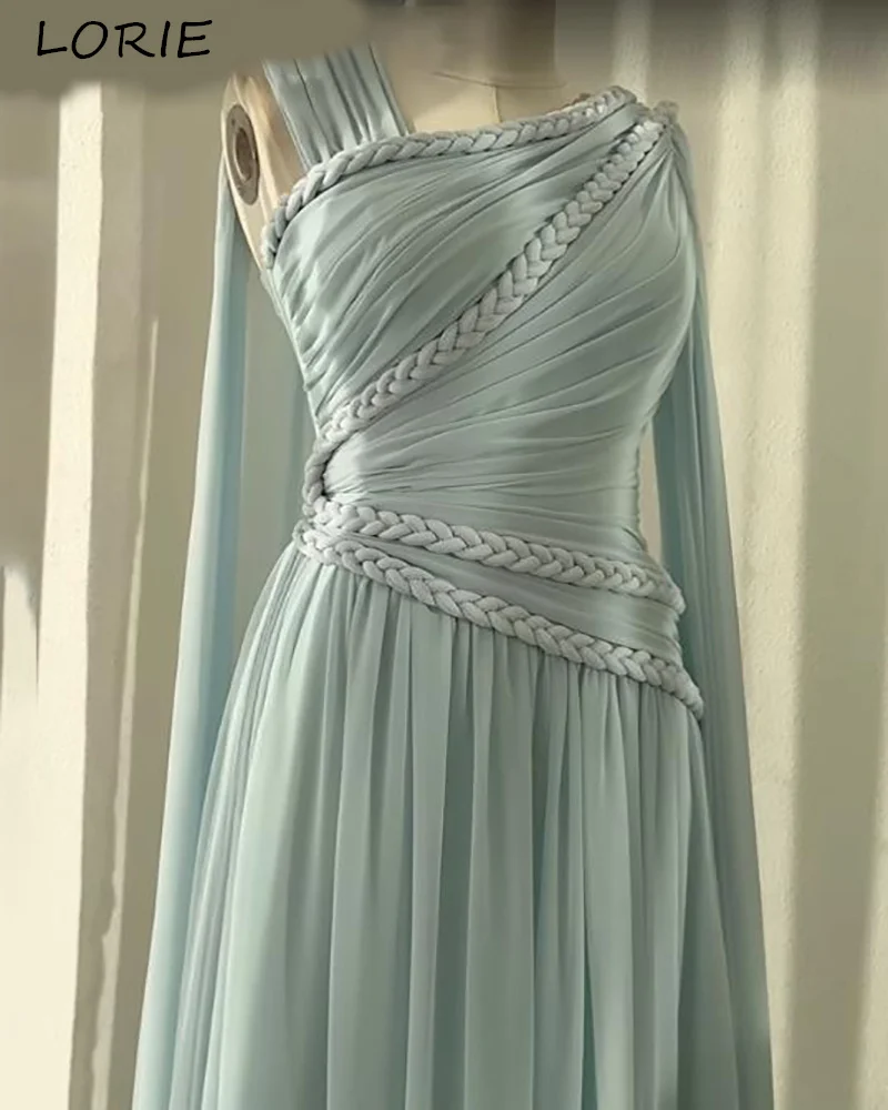 LORIE Shiny Satin Evening Dresses Elegant Sweetheart Pleats Backless A-Line Arabia Prom Gown Ruched Party Dresses Customized
