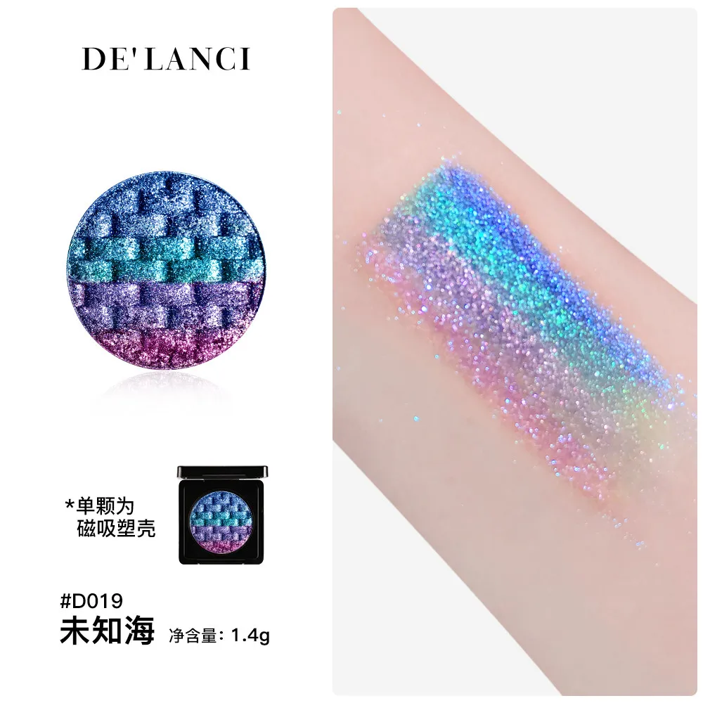 DE'LANCI Gradient Rainbow 6 Colors Eyeshadow Palette Custom Refillable Makeup Matte Shimmer Colorful DIY Eye Shadow Cosmetics