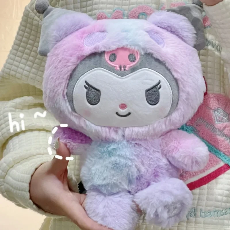 Oryginalna pluszowa lalka Kuromi Cinnamoroll 22 cm Kolorowa seria panda w przebraniu Kawaii Anime Toy Room Decoration Surprise Gift