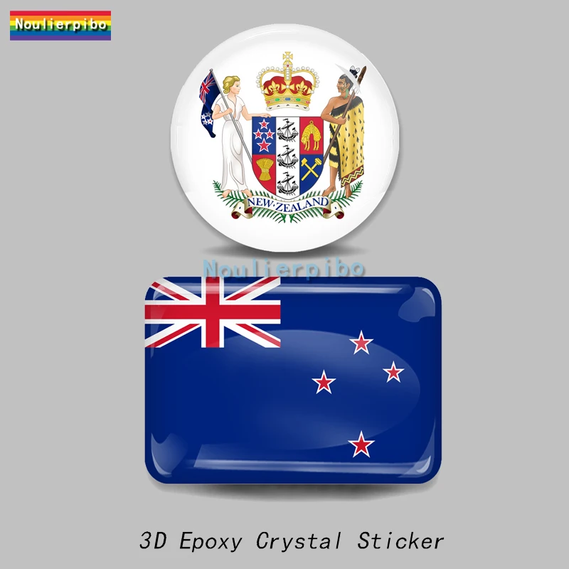 

3D Epoxy New Zealand Flag National Emblem Map Car Dome Sticker Car Motorcycle Mobile Phone Laptop Trolley Case Vinyl Decal