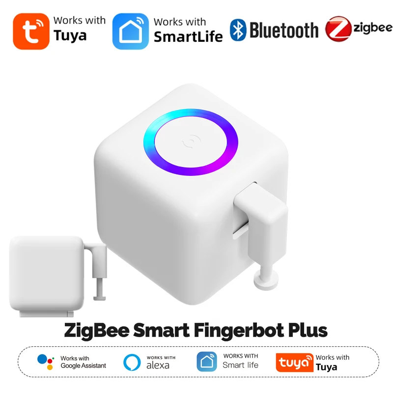Tuya Smart Bluetooth/Zigbee Finger Robot With RGB Halo Light Type-C Rechargeable Robot Switch Smart Life App Via Alexa Google
