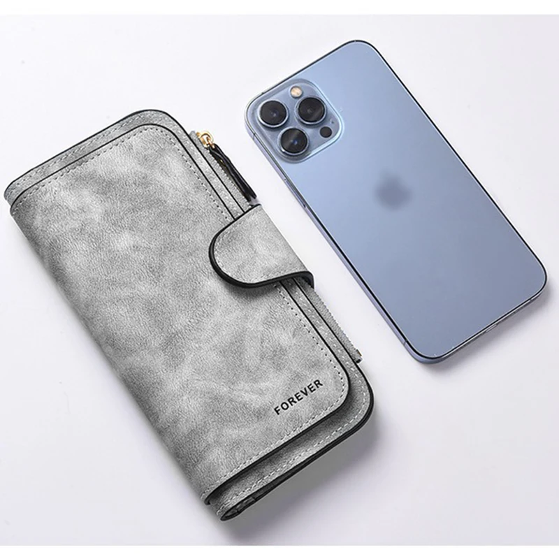 بامبي المرأة طويلة سستة محافظ مشبك حقائب اليد محفظة نسائية للعملات المعدنية لينة بولي Leather الجلود حامل بطاقة متعددة موضة حقيبة سعة كبيرة هدية #5