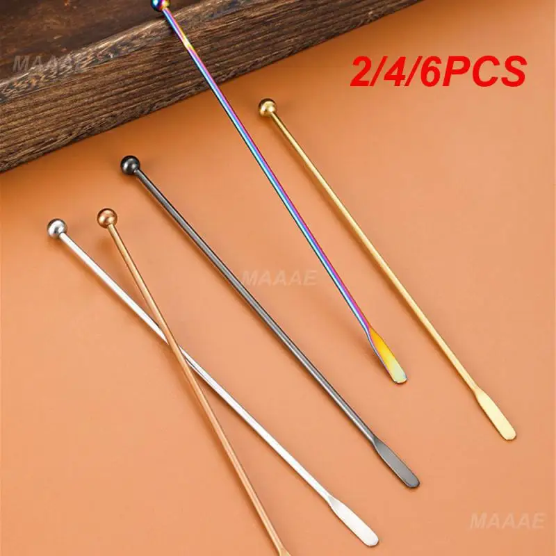 2/4/6PCS Mixing Rod Ball 304 Stainless Steel Coffee Yogurt Honey Rio Cocktail Kitchen Tools And Food Processor Manuals