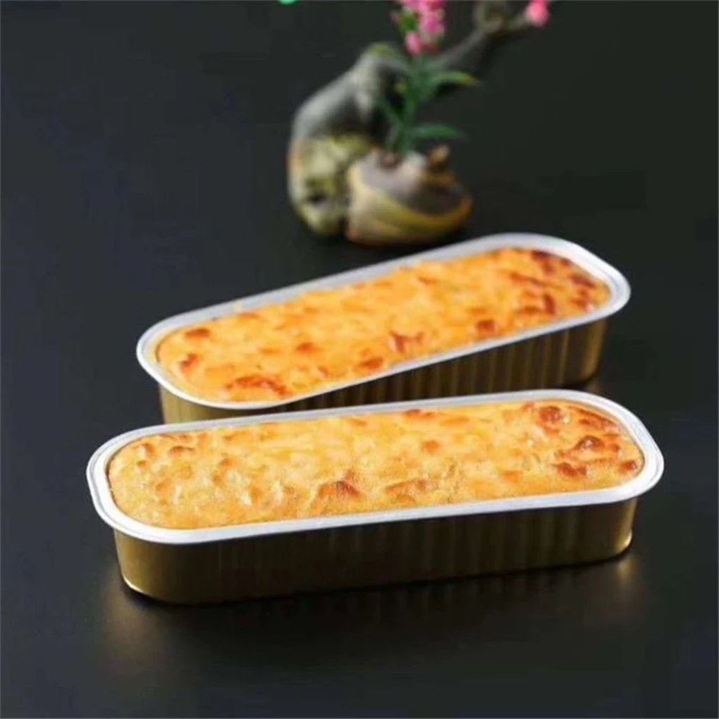 50pcs Oven-safe Tin Foil Box 200ml Disposable Non-deforming Hygienic Baking Barbecue Tin Foil Made Baking Pan With Plastic Lid