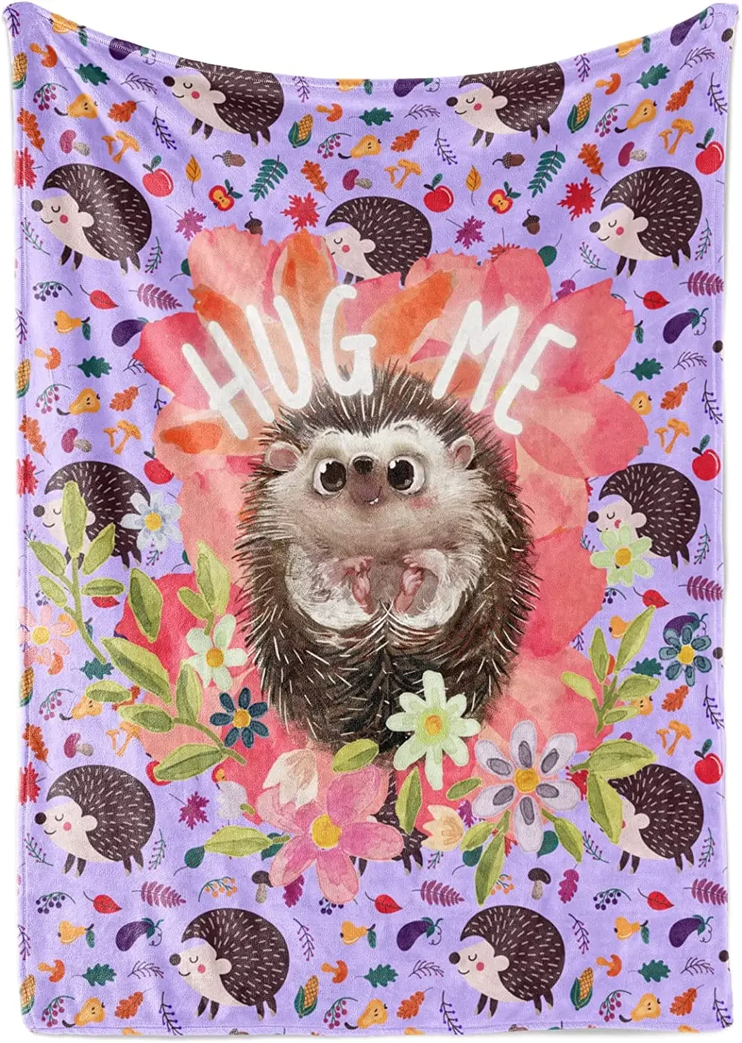 

Lightweight Warm Super Soft for Couch Bed Living Room Decor Cute Wild Animals Hedgehog Flannel Throw Blanket for Kids Girls Boys
