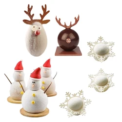 Snowman Snowflake Deer Horn Design Design Christmas Silicone Cake Molds Mousse Cake Moulds Chocolate Moulds Decoration Tools