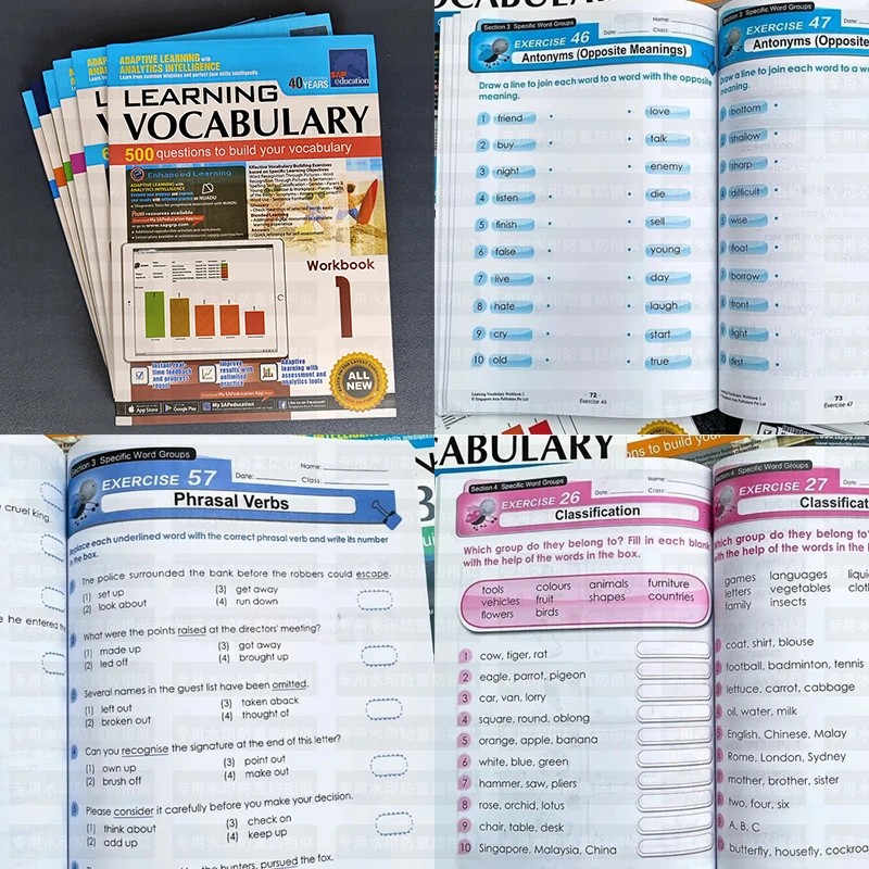 serie-de-aprendizagem-de-vocabulario-sap-de-singapura-conjunto-de-6-livros-para-educacao-em-ingles-do-1º-ao-6º-ano-8-12-anos--foco-em-trabalhos-de-casa