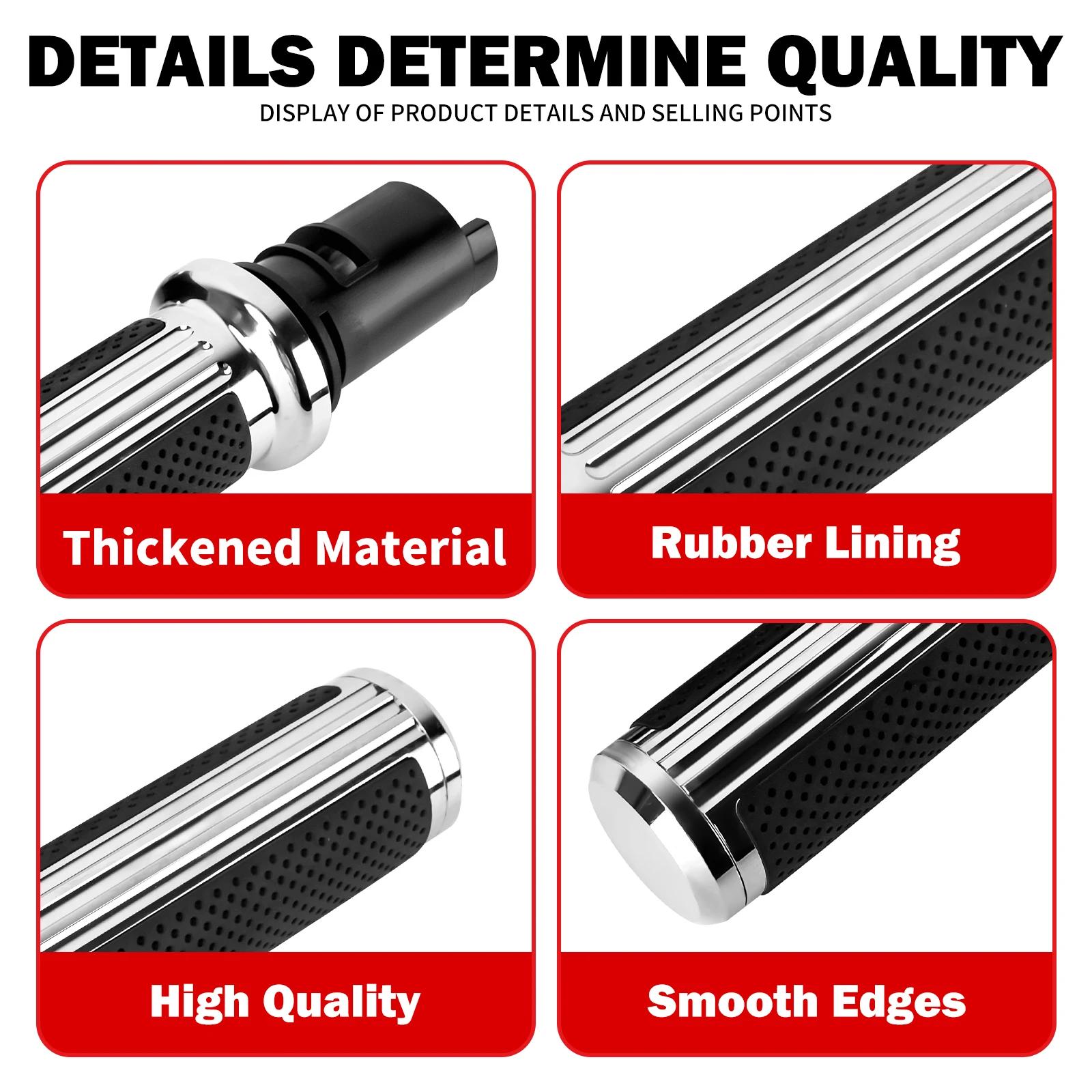 Motorcycle 1'' Hand Grips Handle Bar For Harley Touring Road Street Glide CVO 2023-25 FLHXUFLHXU Softail Fat Boy Deluxe 2025-Up view 4