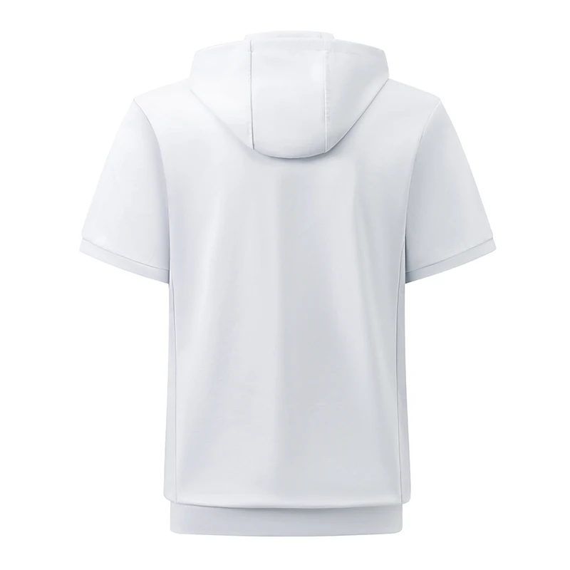 Good Quality Hooded Clothes Men's New Design 2026 Spring Summer Trendy Zipper Tops Short Sleeve Shirt Pullover Cotton T-shirts