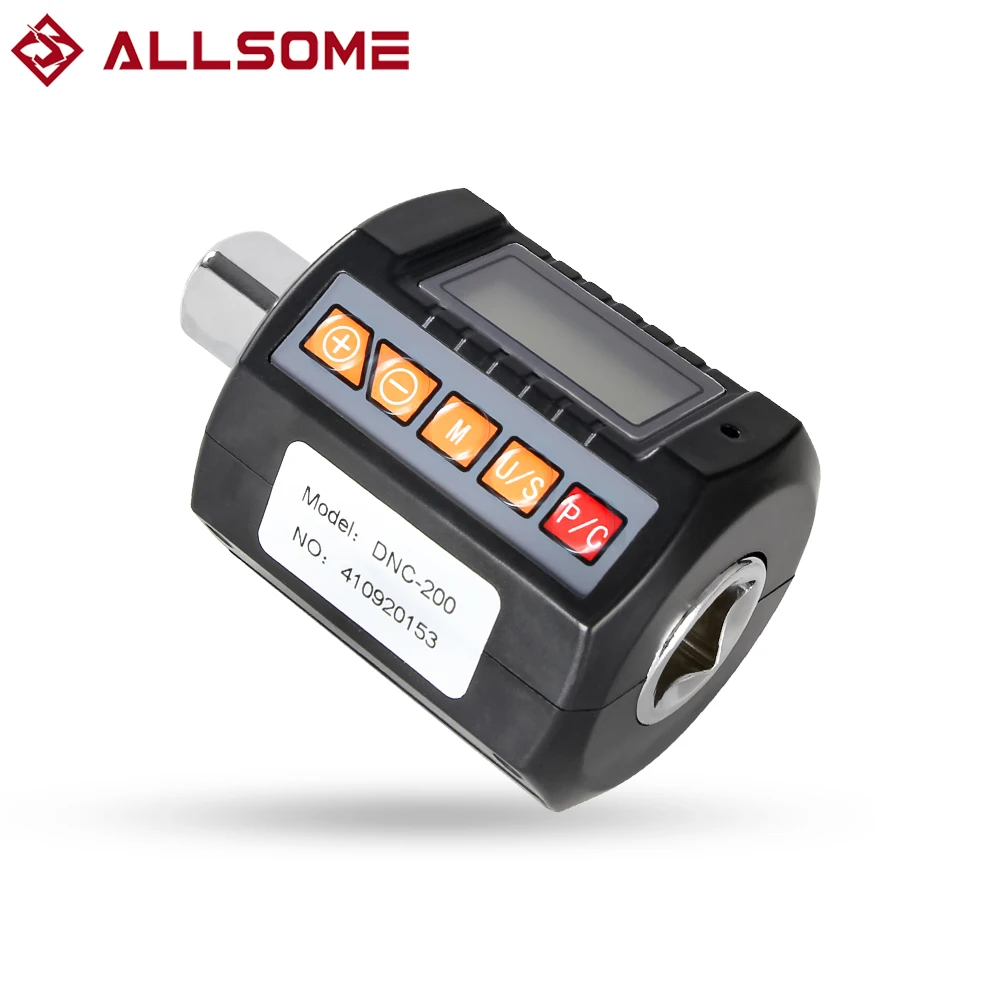 ALLSOME Adjustable 1/2 Digital Torque Gauge for Bicycle Car Repair Digital Torque Adapter Electronic Torque Meter Hand Tools