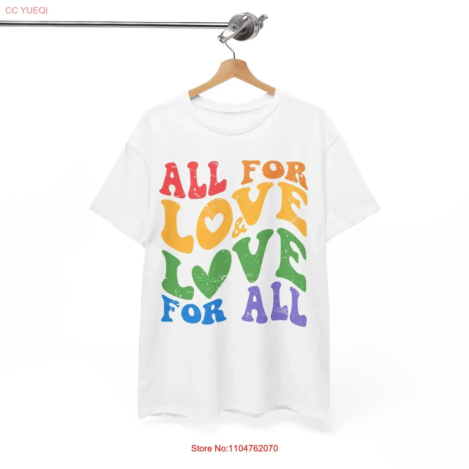 ALL FOR LOVE T Shirt LGBTQ Pride Celebrate Diversity vintage Washed streetwear homme graphic designer clothes Versatile