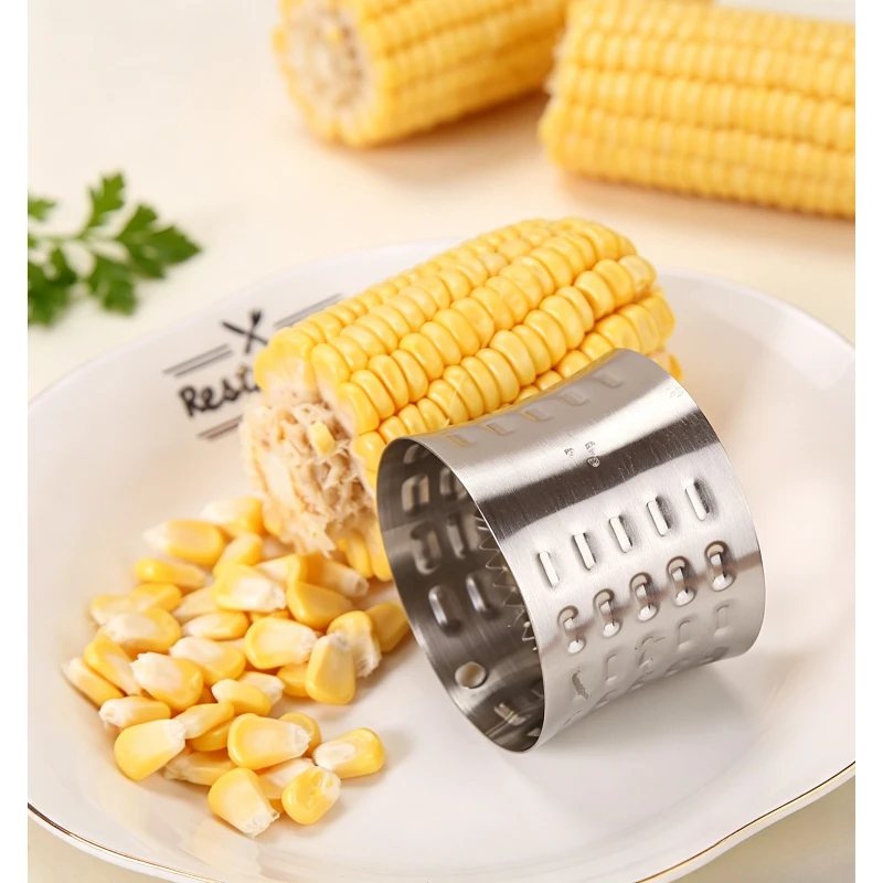Stainless Steel Corn Stripper Tool Corn Thresher Remover Quick Corn Kernel Peeler Creative Manual Gadget for Corn Shelling