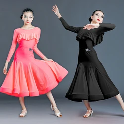 New Ballroom Dance Competition Dresses For girls Standard Ballroom Dress Ladies Waltz Flamenco Stage Performance Wear DN11211