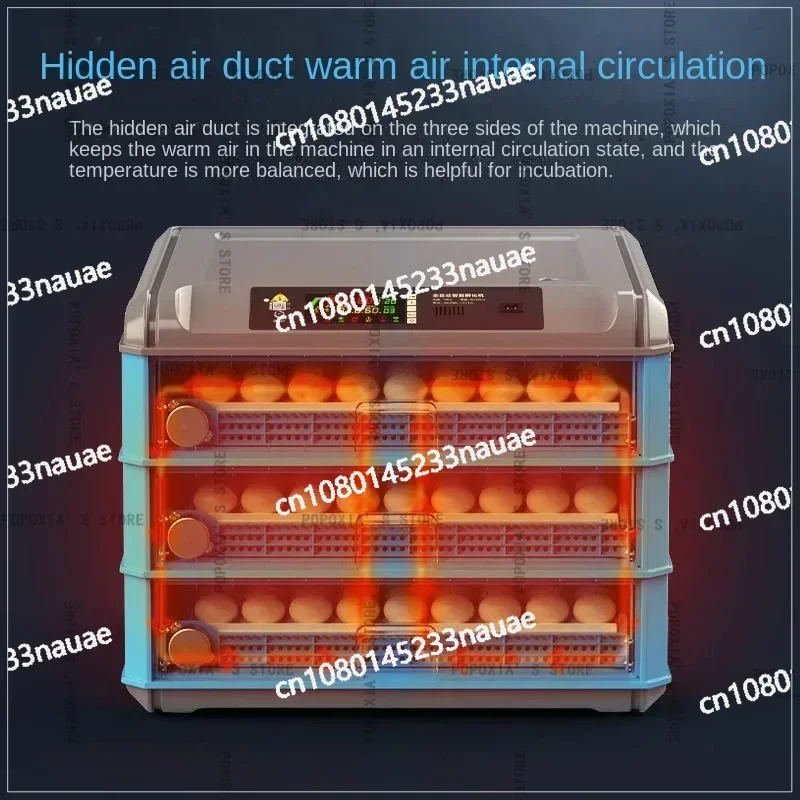 128/256 Dual Voltage Large Capacity Incubator Fully Automatic Power  Chicken Drum  Duck Pigeon Quail