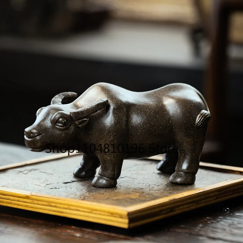 Animal 12 Zodiac Ox Tea Pet Chinese Yixing Zisha Pottery Lovable Statues