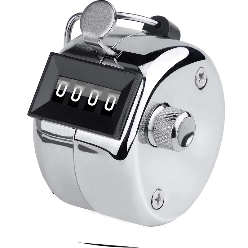 Metal Handheld Tally Counter 4-Digit Mechanical Clicker Number Counter for Coaching Sports and Daily Counting