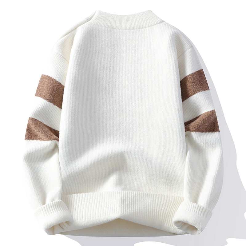 Pull patchwork en tricot à col rond pour hommes, pulls décontractés pour hommes, pulls Hip Hop Streetwear, mode automne et hiver, nouveau