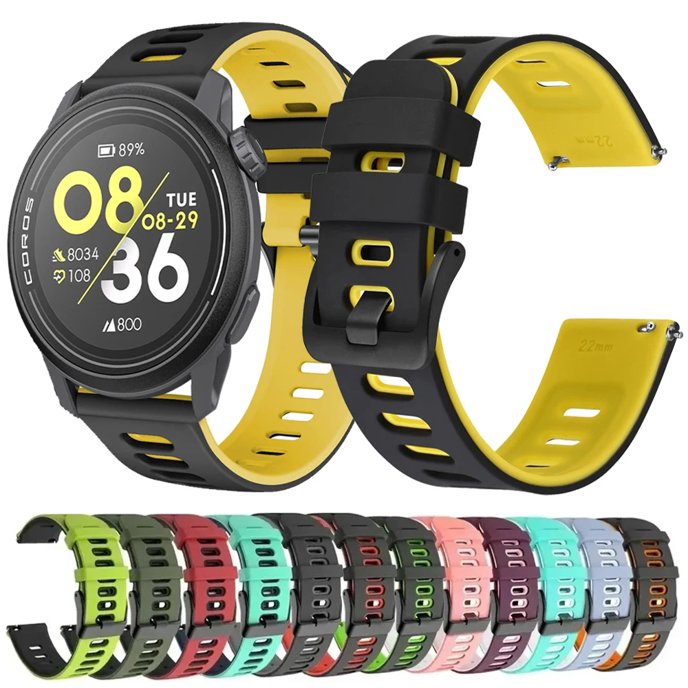ツートンカラーシリコンストラップ COROS PACE 3 バンド用 COROS PACE 2 APEX 2 Pro APEX 46mm 42mm 時計バンド 20mm 22mm スポーツブレスレットベルト