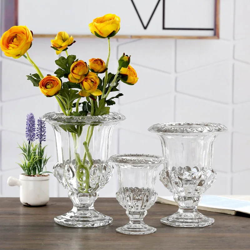 Clear Glass Flower Vase Stem Plant Jar Table Floral Display Decor Sm Glass Vase For Fresh Or Dried Flower Transparent Flower