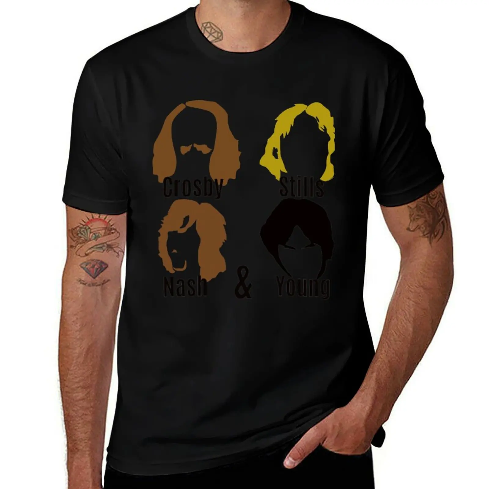 

CROSBY, STILLS, NASH YOUNG T-Shirt men t shirt cotton 100% t shirts for man slim fit t shirts for man graphic funny T-Shirt