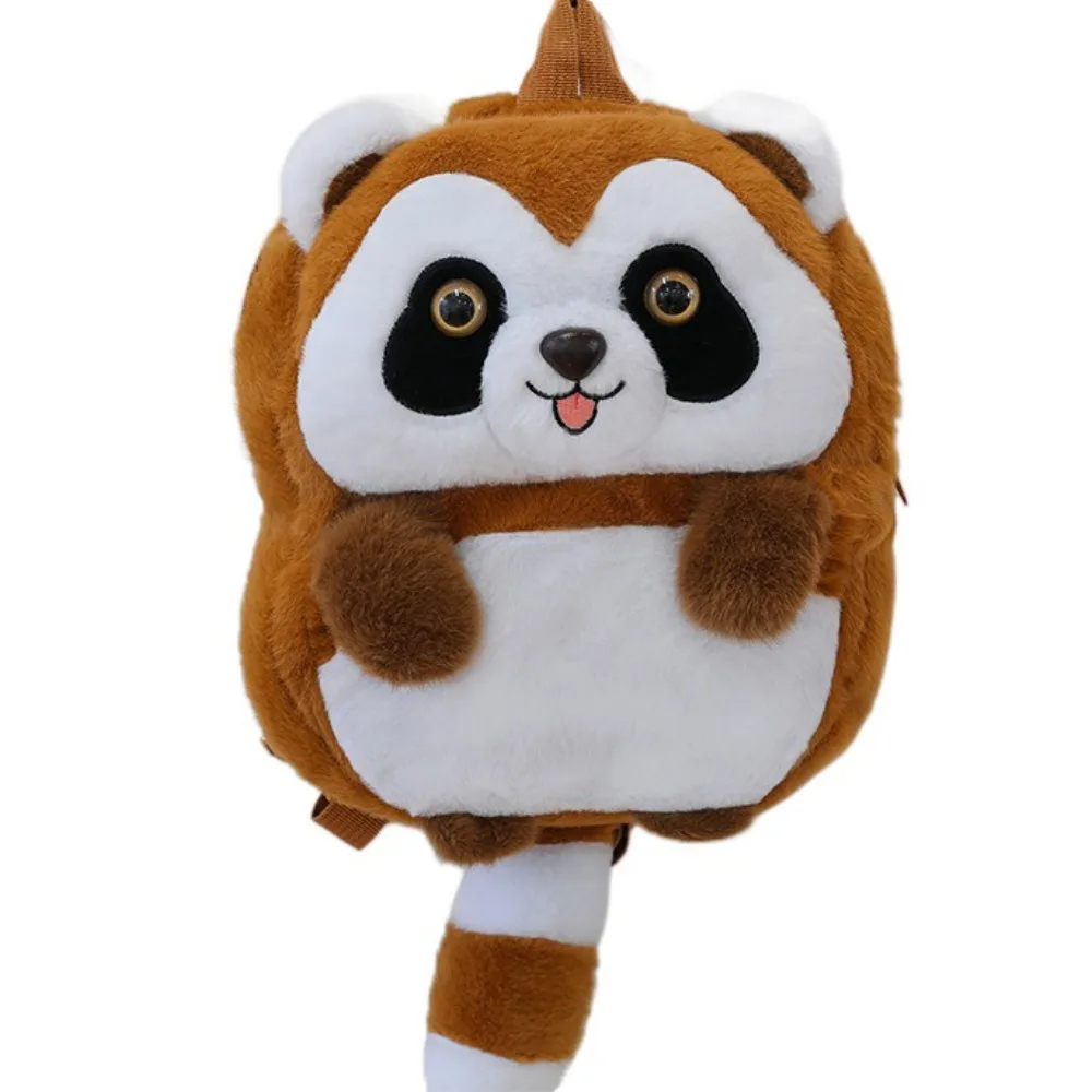 محشوة الحيوان ليتل الراكون أفخم حقيبة الظهر سعة كبيرة لينة لطيف الجمل حقيبة قطيفة الكرتون لطيف عروسة كارتون حقيبة الهدايا #1