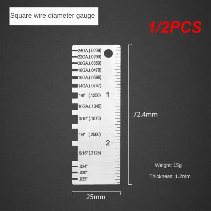 

1/2 шт., измеритель толщины проволоки из нержавеющей стали