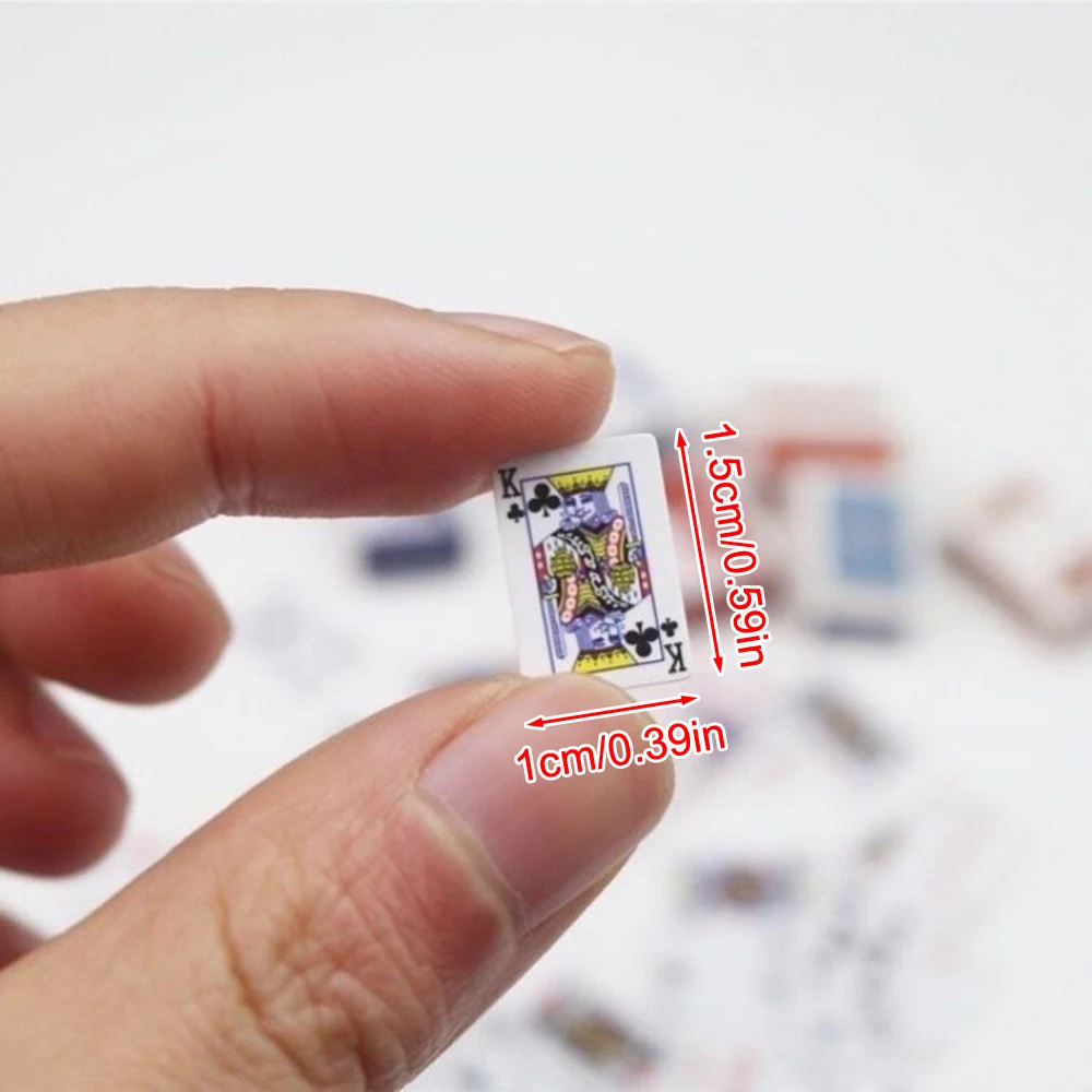 Mini Cute 1:12 Dollhouse Miniatures Poker Home Decoration Poker Cards Playing Game for Doll Kawaii Accessories