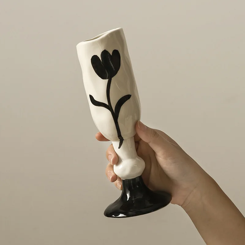 Picture 4: High-value Ceramic High Footed Cup,Restaurant Decoration Candle Holder Home Decor Gift, Creatively Holding High-end Wine Glasses