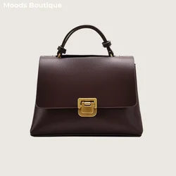 bolsa feminina bolsa feminina transversal bolsas grife luxo MOODS Bolsas Retro Para As Mulheres Flap Forma Pura Cor Ombro Crossbody Sacos Com Ouro Hasp 2023 Designer De Luxo Messenger Bag