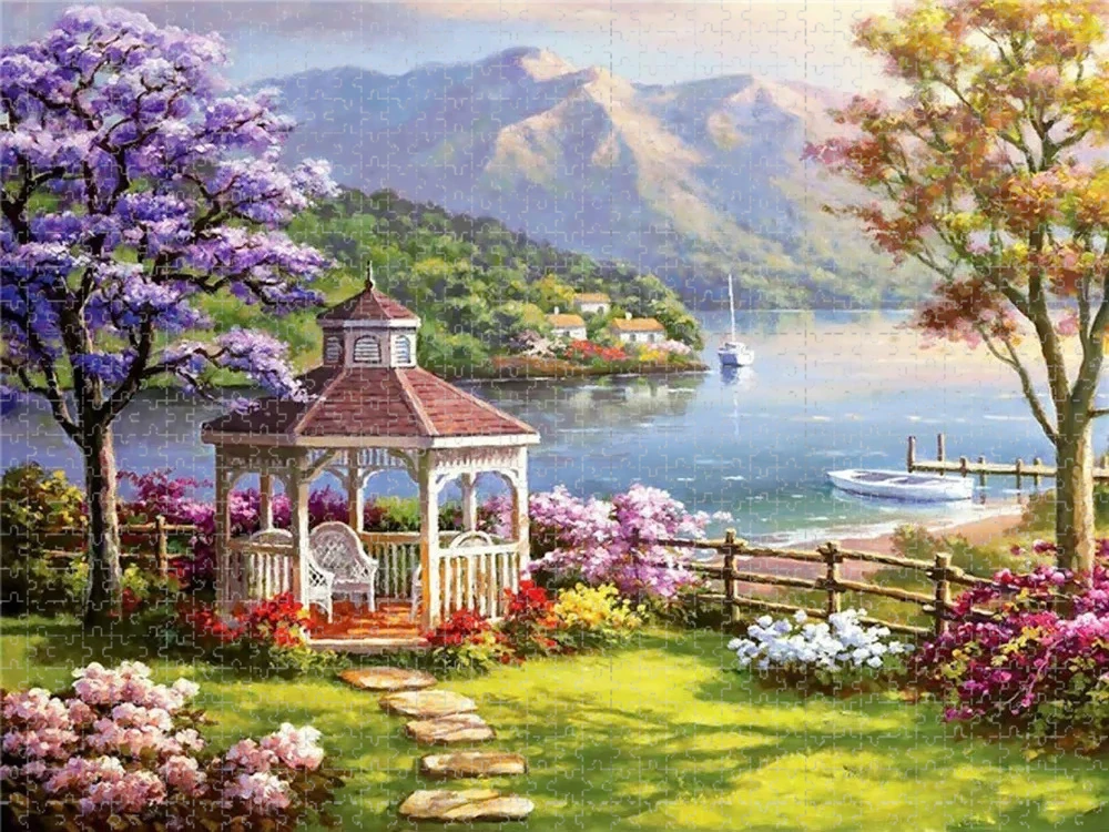 

Пазл для взрослых из 1000 деталей, пазл с изображением садового пейзажа, идеально подходит для творческих занятий своими руками с семьей, подарок, развивающая игрушка