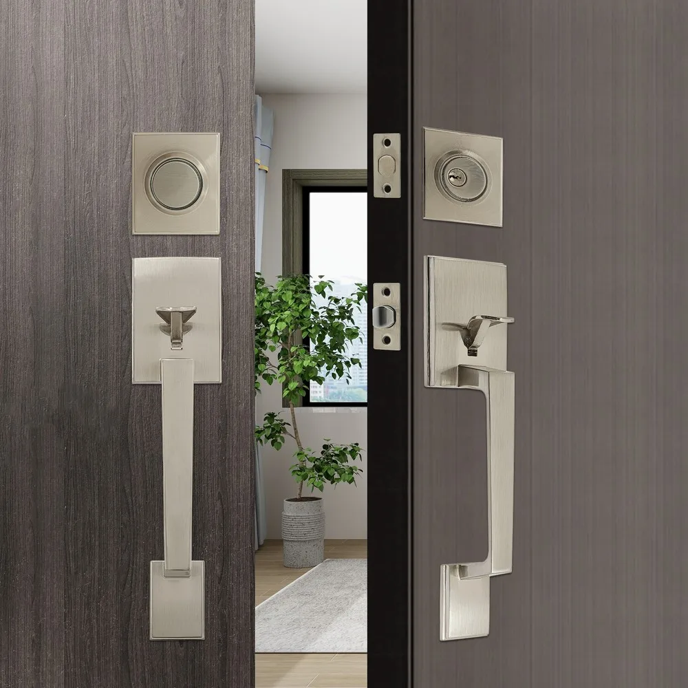 

Silver Front Door Lock Set Door Handle Set Door Set with Reversible Handle Lever